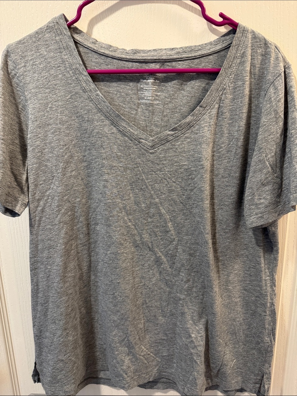 Everyday V-Neck Short Sleeve Tee - Gray